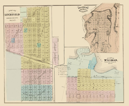 Picture of LITCHFIELD, BRAINERD, WILLMAR MINNESOTA 1874