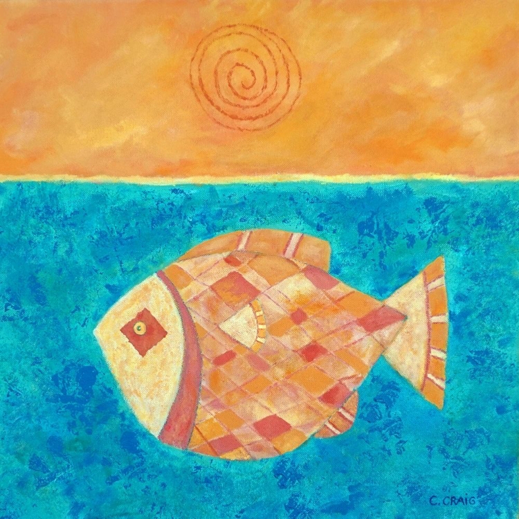 Picture of FISH WITH SPIRAL SUN