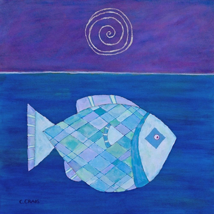 Picture of FISH WITH SPIRAL MOON