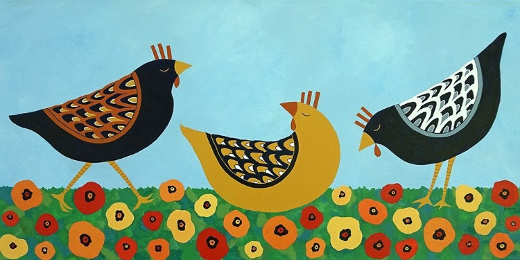 Picture of HENS AND POPPIES