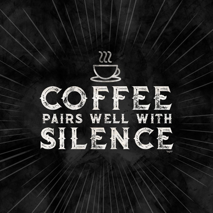 Picture of COFFEE HUMOR BLACK II-COFFEE AND SILENCE