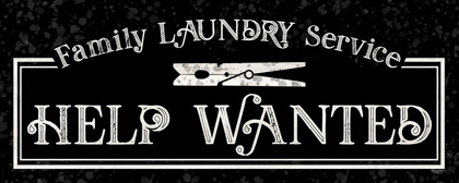 Picture of LAUNDRY ROOM HUMOR PANEL BLACK II-HELP WANTED
