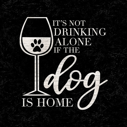 Picture of WINE HUMOR BLACK I-DOG IS HOME