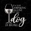 Picture of WINE HUMOR BLACK I-DOG IS HOME