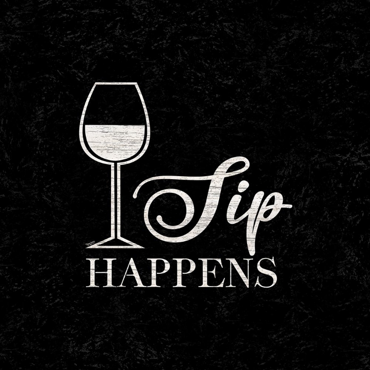 Picture of WINE HUMOR BLACK III-SIP HAPPENS