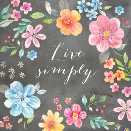 Picture of WHIMSICAL BLOOMS SENTIMENT BLACK IV-LIVE SIMPLY