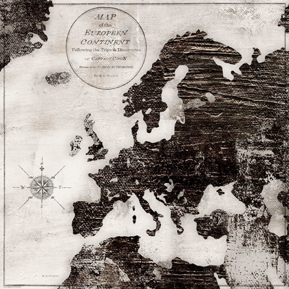 Picture of WORLD MAP BLACK AND WHITE III-EUROPE