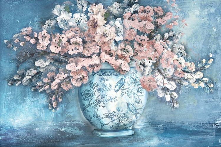 Picture of CHERRY BLOSSOMS IN CHINOISERIE GINGER JAR