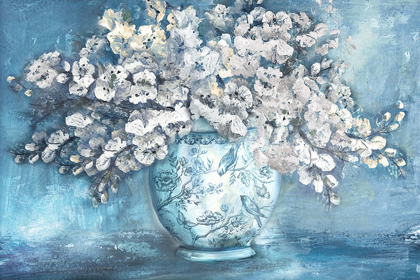 Picture of CHERRY BLOSSOMS IN CHINOISERIE GINGER JAR WHITE