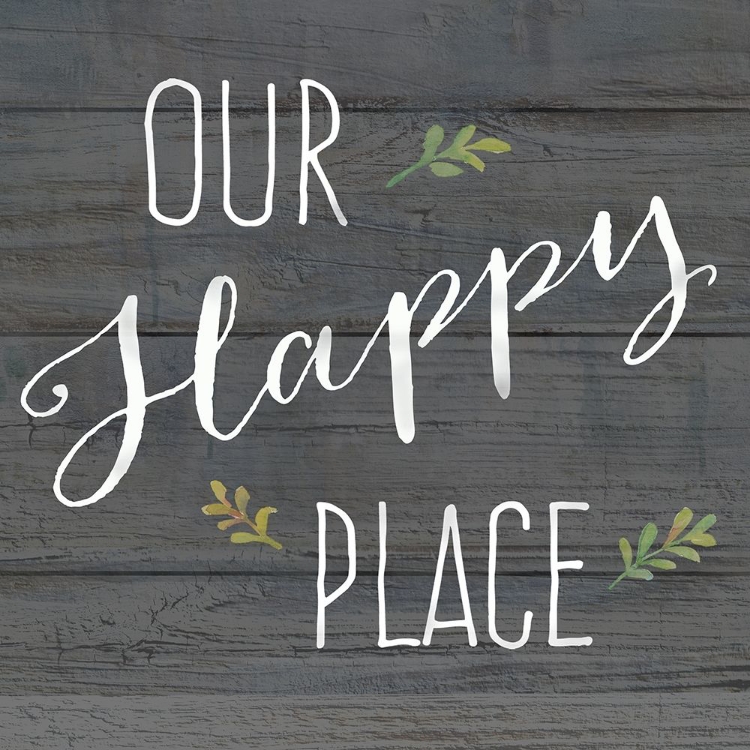 Picture of FARMHOUSE SIGN BLACK II-OUR HAPPY PLACE