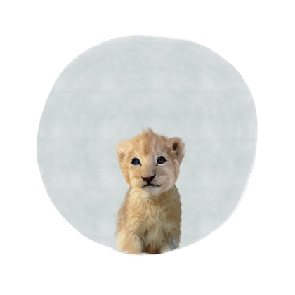 Picture of BABY LION CIRCLE GRAY