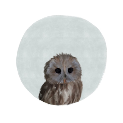 Picture of BABY OWL CIRCLE GRAY