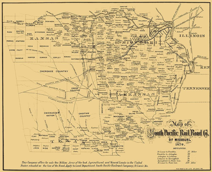 Picture of MISSOURI SOUTHERN PACIFIC RAILROAD CO - GAST 1870