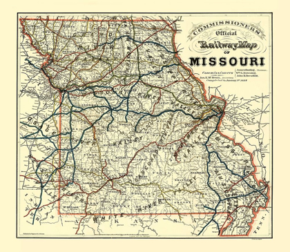 Picture of MISSOURI RAILWAY MAP - MCHENRY 1888