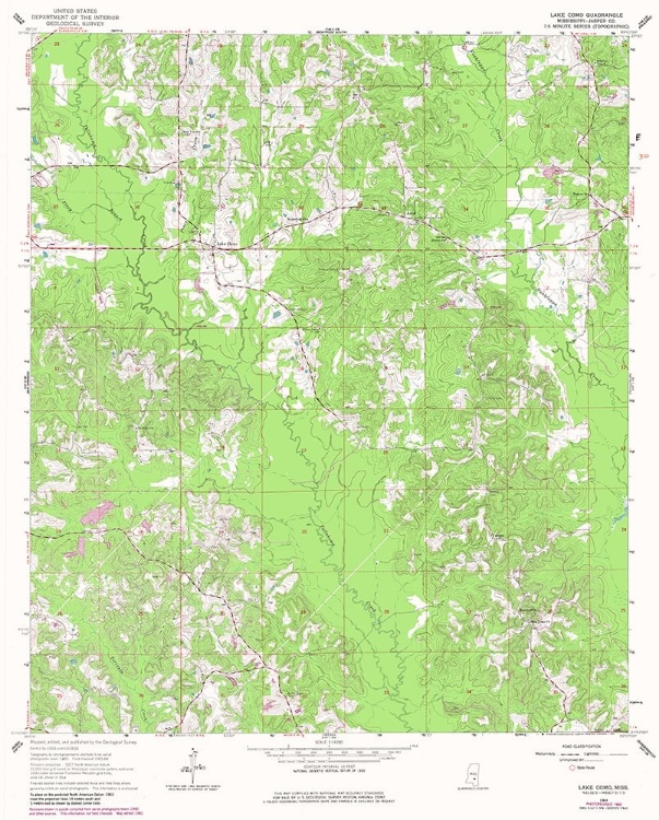 Picture of LAKE COMO MISSISSIPPI QUAD - USGS 1964