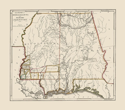 Picture of MISSISSIPPI, ALABAMA TERRITORY - CAREY 1818