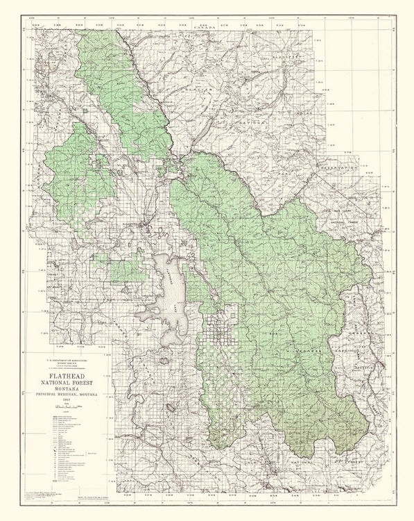 Picture of FLATHEAD NATIONAL FOREST MONTANA - USGS 1948