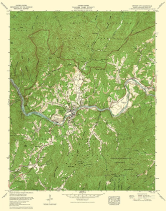 Picture of BRYSON CITY NORTH CAROLINA QUAD - USGS 1935