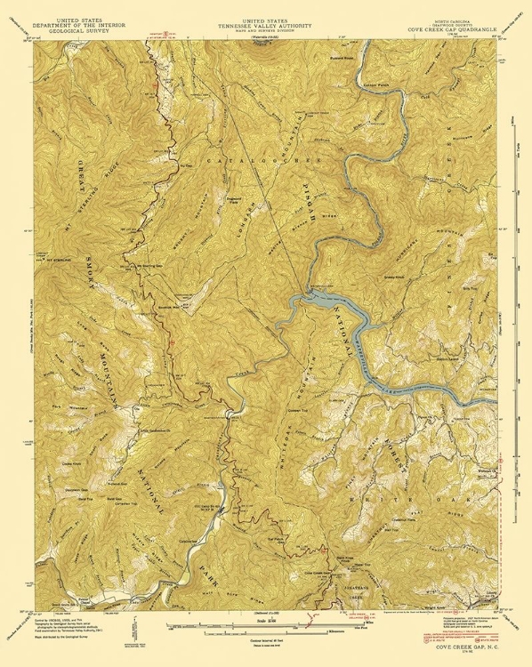 Picture of COVE CREEK GAP NORTH CAROLINA QUAD - USGS 1935