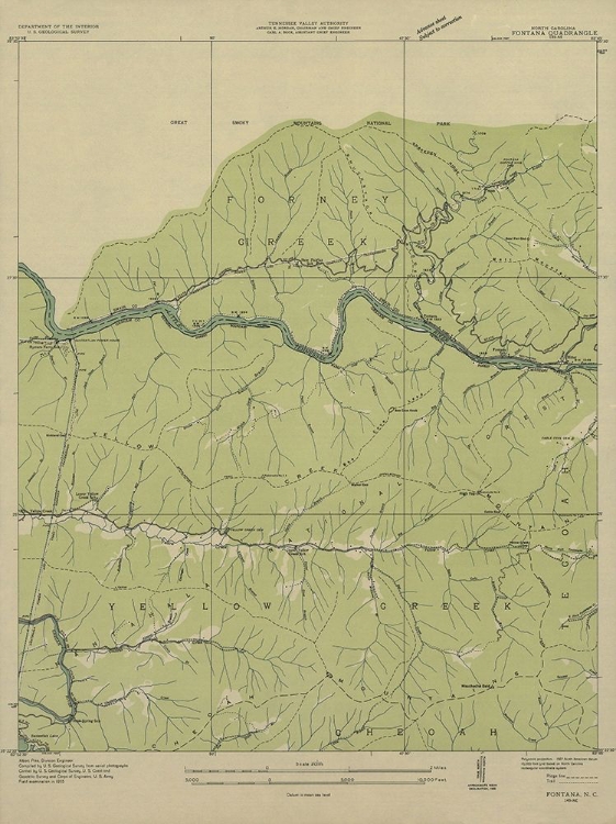 Picture of FONTANA NORTH CAROLINA QUAD - USGS 1935