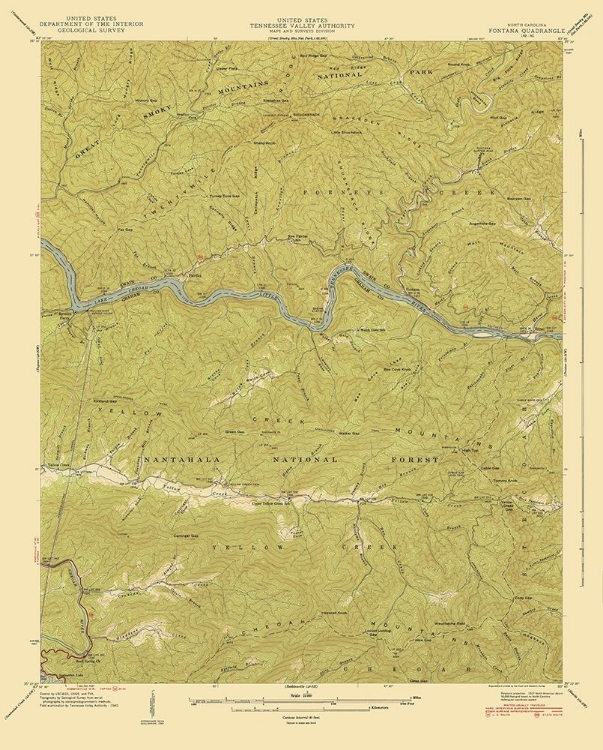 Picture of FONTANA NORTH CAROLINA QUAD - USGS 1940