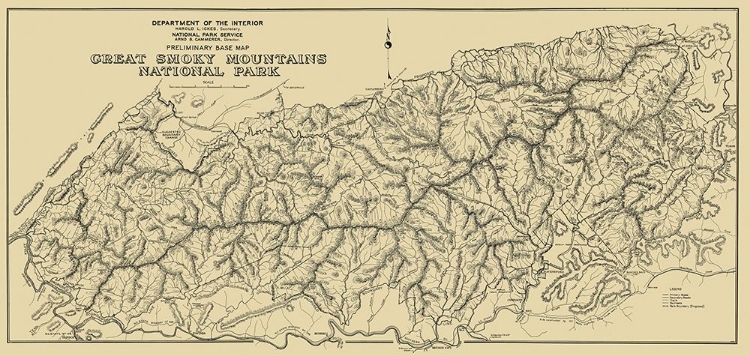 Picture of GREAT SMOKY MTS NATL PARK, PRELIMINARY 1934