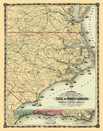 Picture of NORTH CAROLINA, EASTERN PORTION - COLTON 1861