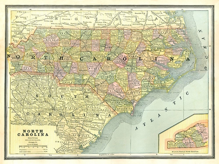 Picture of NORTH CAROLINA - CRAM 1886