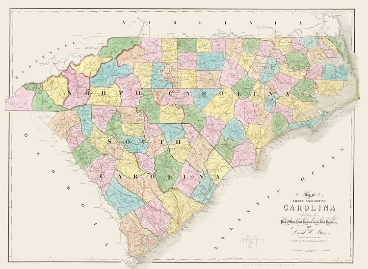 Picture of NORTH CAROLINA, SOUTH CAROLINA - BURR 1839