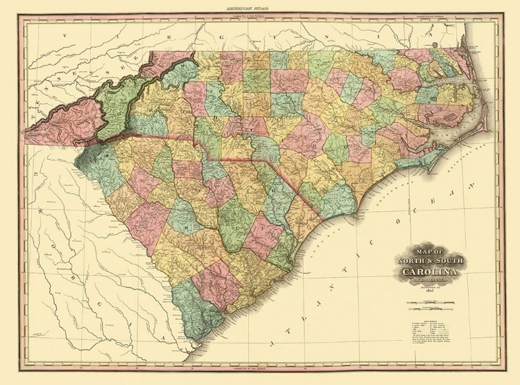 Picture of NORTH CAROLINA, SOUTH CAROLINA - TANNER 1825