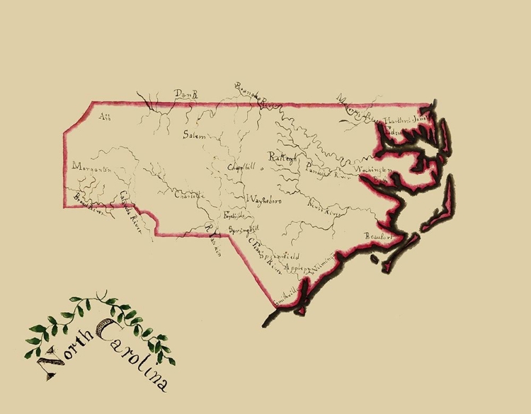 Picture of NORTH CAROLINA - HENSHAW 1828