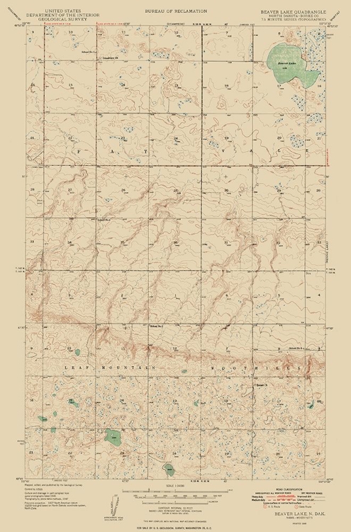 Picture of BEAVER LAKE NORTH DAKOTA QUAD - USGS 1948