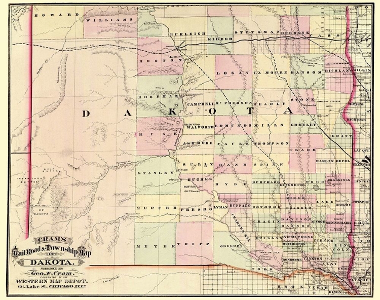 Picture of DAKOTA TERRITORY - CRAM 1875