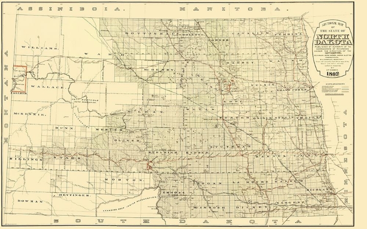 Picture of NORTH DAKOTA RAILROADS - HIGBEE 1892