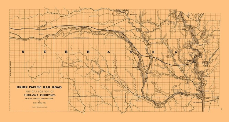 Picture of UNION PACIFIC RAILROAD, NEBRASKA TERRITORY 1865