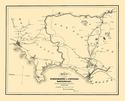 Picture of PORTSMOUTH AND CONCORD RAILROAD - CARTER 1845