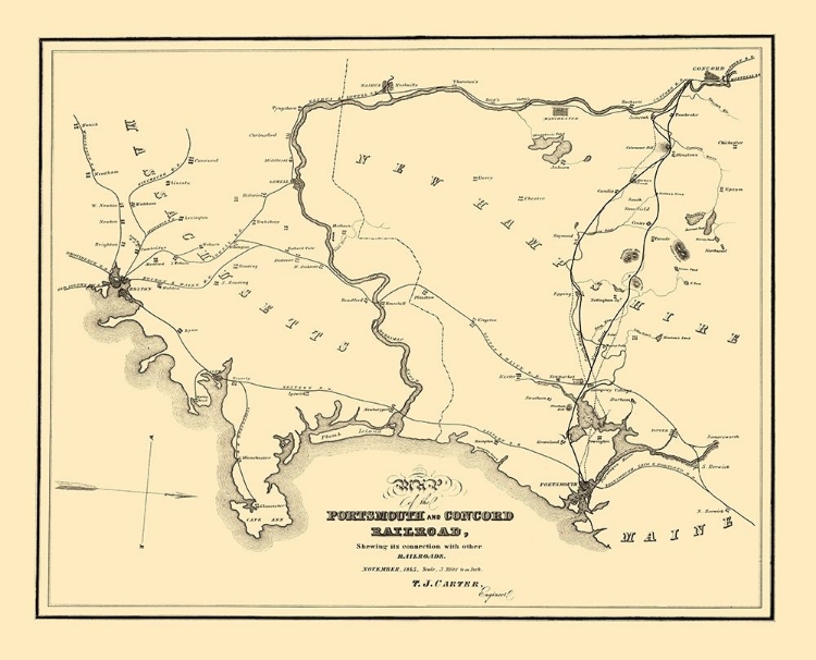 Picture of PORTSMOUTH AND CONCORD RAILROAD - CARTER 1845