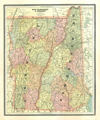 Picture of NEW HAMPSHIRE, VERMONT - CRAM 1886