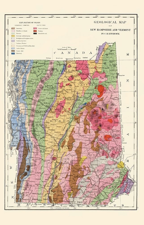 Picture of NEW HAMPSHIRE, VERMONT GEOLOGICAL - HITCHCOCK 1877