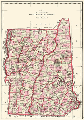 Picture of NEW HAMPSHIRE, VERMONT - HITCHCOCK 1877