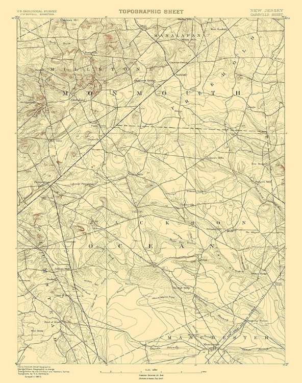 Picture of CASSVILLE NEW JERSEY QUAD - USGS 1885