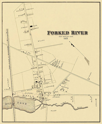 Picture of FORKED RIVER NEW JERSEY LANDOWNER - WOOLMAN 1878