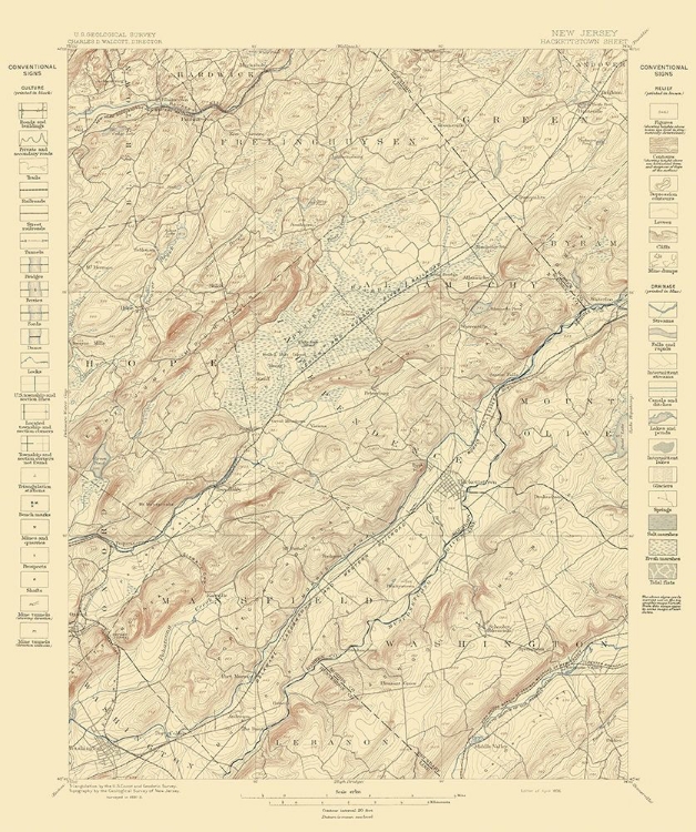 Picture of HACKETTSTOWN NEW JERSEY SHEET - USGS 1898
