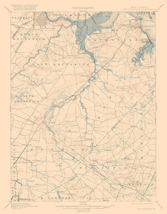Picture of NEW BRUNSWICK NEW JERSEY QUAD - USGS 1901