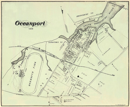 Picture of OCEANPORT NEW JERSEY LANDOWNER - HUBARD 1878