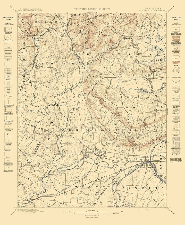 Picture of SOMERVILLE NEW JERSEY QUAD - USGS 1898