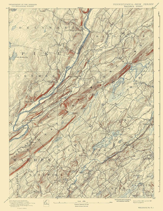 Picture of WALLPACK PENNSYLVANIA NEW JERSEY QUAD - USGS 1893