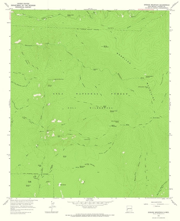 Picture of GROUSE MOUNTAIN NEW MEXICO QUAD - USGS 1965