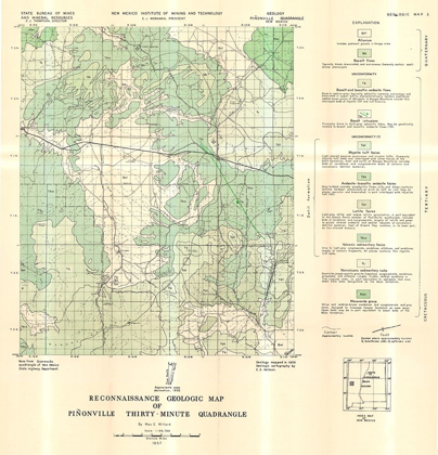 Picture of PINONVILLE QUAD NEW MEXICO MINES - WILLARD 1957