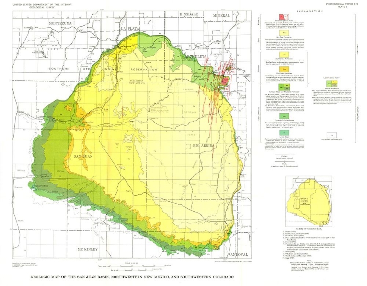 Picture of SAN JUAN BASIN NEW MEXICO COLORADO - USGS 1959